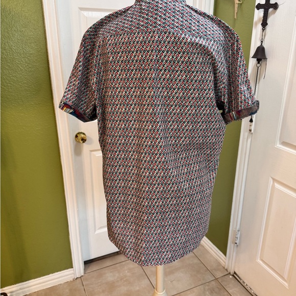 Robert Graham Red and Blue Casual Button Down Shirt - Picture 9 of 16